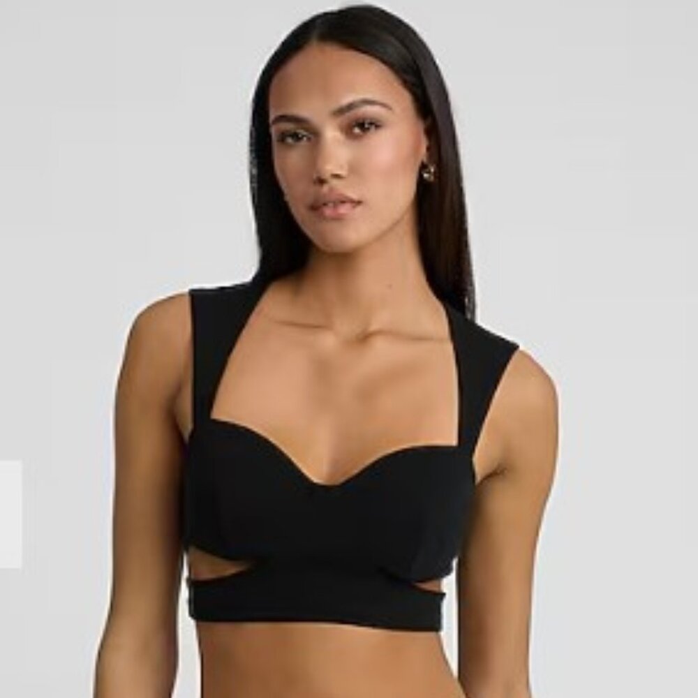 NWT Body Contour Light Compression  Bustier Cutout Cropped Tank - Large